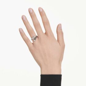 Bague ouverte Sublima à tailles variées, blanche, plaquée ruthénium