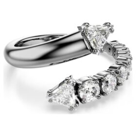 Bague ouverte Sublima à tailles variées, blanche, plaquée ruthénium