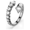 Bague ouverte Sublima à tailles variées, blanche, plaquée ruthénium