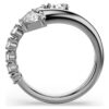 Bague ouverte Sublima à tailles variées, blanche, plaquée ruthénium