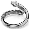 Bague ouverte Sublima à tailles variées, blanche, plaquée ruthénium