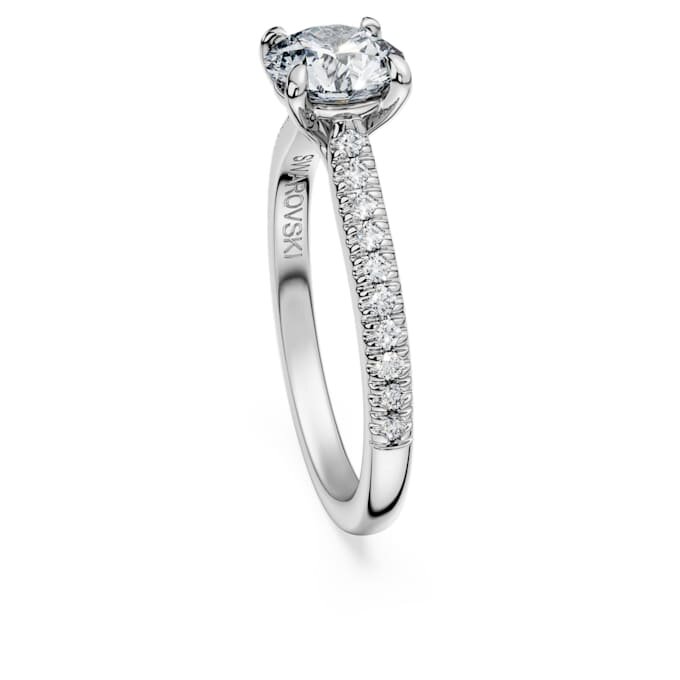 Bague solitaire Eternity avec diamants synthétiques, 1,2 ct au total, forme ronde, or blanc 14 carats Bague solitaire Eternity avec diamants synthétiques, 1,2 ct au total, forme ronde, or blanc 14 carats
