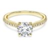 Bague solitaire Eternity avec diamants synthétiques 1,2 ct au total, forme ronde, or jaune 14 carats Bague solitaire Eternity avec diamants synthétiques 1,2 ct au total, forme ronde, or jaune 14 carats