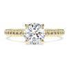 Bague solitaire Eternity avec diamants synthétiques 1,2 ct au total, forme ronde, or jaune 14 carats Bague solitaire Eternity avec diamants synthétiques 1,2 ct au total, forme ronde, or jaune 14 carats