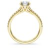 Bague solitaire Eternity avec diamants synthétiques 1,2 ct au total, forme ronde, or jaune 14 carats Bague solitaire Eternity avec diamants synthétiques 1,2 ct au total, forme ronde, or jaune 14 carats