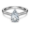 Bague solitaire Eternity avec diamants synthétiques, 1 ct au total, taille poire, or blanc 14 carats Bague solitaire Eternity avec diamants synthétiques, 1 ct au total, taille poire, or blanc 14 carats