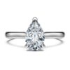 Bague solitaire Eternity avec diamants synthétiques, 1 ct au total, taille poire, or blanc 14 carats Bague solitaire Eternity avec diamants synthétiques, 1 ct au total, taille poire, or blanc 14 carats