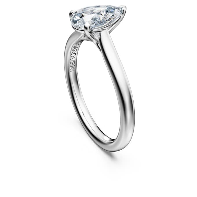 Bague solitaire Eternity avec diamants synthétiques, 1 ct au total, taille poire, or blanc 14 carats Bague solitaire Eternity avec diamants synthétiques, 1 ct au total, taille poire, or blanc 14 carats