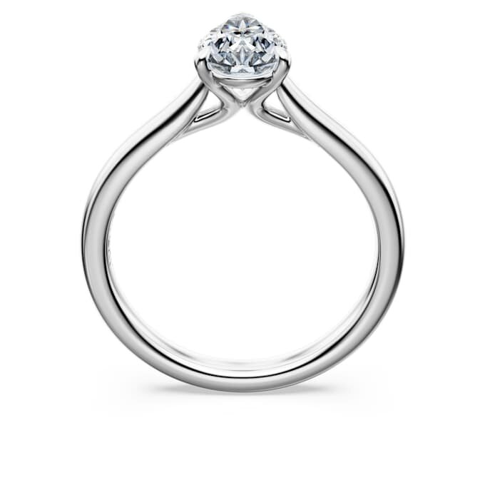 Bague solitaire Eternity avec diamants synthétiques, 1 ct au total, taille poire, or blanc 14 carats Bague solitaire Eternity avec diamants synthétiques, 1 ct au total, taille poire, or blanc 14 carats