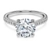Bague solitaire Eternity avec diamants synthétiques, 2,2 carats au total, forme ronde, or blanc 14 carats Bague solitaire Eternity avec diamants synthétiques, 2,2 carats au total, forme ronde, or blanc 14 carats