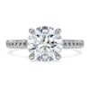 Bague solitaire Eternity avec diamants synthétiques, 2,2 carats au total, forme ronde, or blanc 14 carats Bague solitaire Eternity avec diamants synthétiques, 2,2 carats au total, forme ronde, or blanc 14 carats