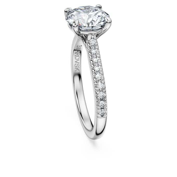 Bague solitaire Eternity avec diamants synthétiques, 2,2 carats au total, forme ronde, or blanc 14 carats Bague solitaire Eternity avec diamants synthétiques, 2,2 carats au total, forme ronde, or blanc 14 carats