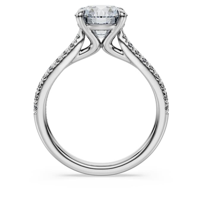 Bague solitaire Eternity avec diamants synthétiques, 2,2 carats au total, forme ronde, or blanc 14 carats Bague solitaire Eternity avec diamants synthétiques, 2,2 carats au total, forme ronde, or blanc 14 carats