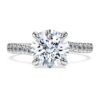 Bague solitaire Eternity avec diamants synthétiques, 2,25 ct au total, forme ronde, or blanc 14 carats Bague solitaire Eternity avec diamants synthétiques, 2,25 ct au total, forme ronde, or blanc 14 carats