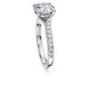 Bague solitaire Eternity avec diamants synthétiques, 2,25 ct au total, forme ronde, or blanc 14 carats Bague solitaire Eternity avec diamants synthétiques, 2,25 ct au total, forme ronde, or blanc 14 carats