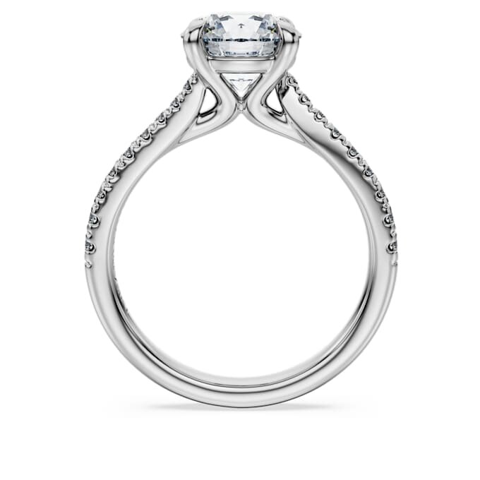 Bague solitaire Eternity avec diamants synthétiques, 2,25 ct au total, forme ronde, or blanc 14 carats Bague solitaire Eternity avec diamants synthétiques, 2,25 ct au total, forme ronde, or blanc 14 carats