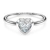Bague solitaire Eternity avec diamants synthétiques de 0,5 ct au total, en forme de cœur, en argent sterling Bague solitaire Eternity avec diamants synthétiques de 0,5 ct au total, en forme de cœur, en argent sterling