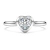Bague solitaire Eternity avec diamants synthétiques de 0,5 ct au total, en forme de cœur, en argent sterling Bague solitaire Eternity avec diamants synthétiques de 0,5 ct au total, en forme de cœur, en argent sterling