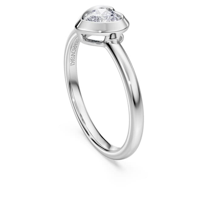 Bague solitaire Eternity avec diamants synthétiques de 0,5 ct au total, en forme de cœur, en argent sterling Bague solitaire Eternity avec diamants synthétiques de 0,5 ct au total, en forme de cœur, en argent sterling