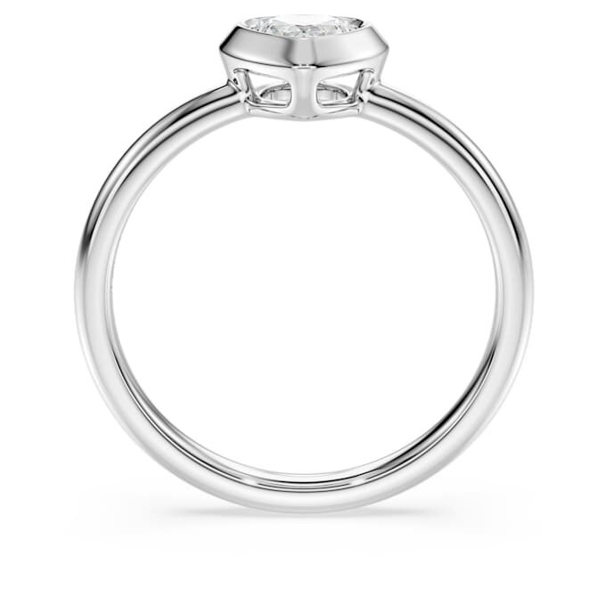 Bague solitaire Eternity avec diamants synthétiques de 0,5 ct au total, en forme de cœur, en argent sterling Bague solitaire Eternity avec diamants synthétiques de 0,5 ct au total, en forme de cœur, en argent sterling