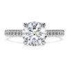 Bague solitaire Eternity avec diamants synthétiques de 1,7 ct au total, forme ronde, or blanc 14 carats Bague solitaire Eternity avec diamants synthétiques de 1,7 ct au total, forme ronde, or blanc 14 carats