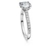 Bague solitaire Eternity avec diamants synthétiques de 1,7 ct au total, forme ronde, or blanc 14 carats Bague solitaire Eternity avec diamants synthétiques de 1,7 ct au total, forme ronde, or blanc 14 carats