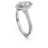 Bague solitaire Eternity Halo avec diamants synthétiques 1,3 ct au total, taille poire, or blanc 14 carats Bague solitaire Eternity Halo avec diamants synthétiques 1,3 ct au total, taille poire, or blanc 14 carats