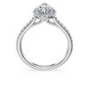 Bague solitaire Eternity Halo avec diamants synthétiques 1,3 ct au total, taille poire, or blanc 14 carats Bague solitaire Eternity Halo avec diamants synthétiques 1,3 ct au total, taille poire, or blanc 14 carats