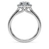 Bague solitaire Eternity Halo avec diamants synthétiques 1,33 ct au total, forme ronde, or blanc 14 carats Bague solitaire Eternity Halo avec diamants synthétiques 1,33 ct au total, forme ronde, or blanc 14 carats
