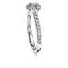 Bague solitaire « Eternity Halo » avec diamants synthétiques de 0,45 ct au total, forme ronde, argent sterling Bague solitaire « Eternity Halo » avec diamants synthétiques de 0,45 ct au total, forme ronde, argent sterling