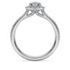 Bague solitaire Eternity Halo avec diamants synthétiques de 0,8 ct au total, forme ronde, or blanc 14 carats Bague solitaire Eternity Halo avec diamants synthétiques de 0,8 ct au total, forme ronde, or blanc 14 carats