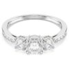 Bague Stilla Attract, taille ronde, blanche, finition argentée Bague Stilla Attract, taille ronde, blanche, finition argentée