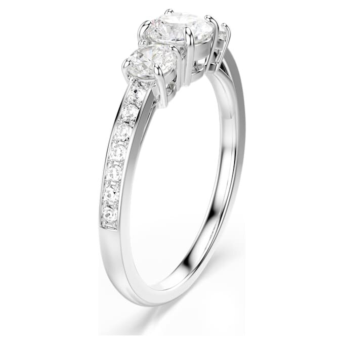 Bague Stilla Attract, taille ronde, blanche, finition argentée Bague Stilla Attract, taille ronde, blanche, finition argentée