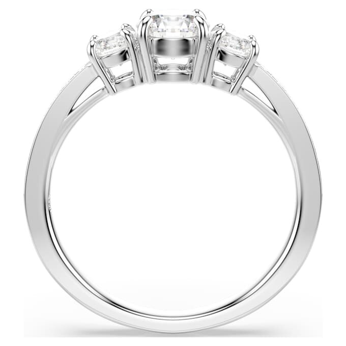 Bague Stilla Attract, taille ronde, blanche, finition argentée Bague Stilla Attract, taille ronde, blanche, finition argentée