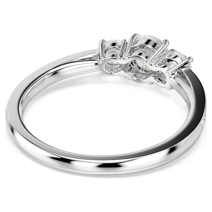 Bague Stilla Attract, taille ronde, blanche, finition argentée Bague Stilla Attract, taille ronde, blanche, finition argentée