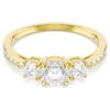 Bague Stilla Attract, taille ronde, blanche, plaquée or