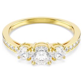 Bague Stilla Attract, taille ronde, blanche, plaquée or Bague Stilla Attract, taille ronde, blanche, plaquée or