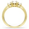 Bague Stilla Attract, taille ronde, blanche, plaquée or