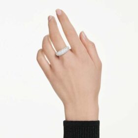 Bague Sublima blanche, plaquée rhodium
