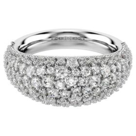 Bague Sublima blanche, plaquée rhodium