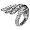 Bague « Swan » de la collection Vienna, blanche, plaquée ruthénium Bague « Swan » de la collection Vienna, blanche, plaquée ruthénium