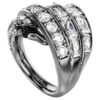 Bague « Swan » de la collection Vienna, blanche, plaquée ruthénium Bague « Swan » de la collection Vienna, blanche, plaquée ruthénium