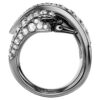 Bague « Swan » de la collection Vienna, blanche, plaquée ruthénium Bague « Swan » de la collection Vienna, blanche, plaquée ruthénium