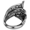 Bague « Swan » de la collection Vienna, blanche, plaquée ruthénium Bague « Swan » de la collection Vienna, blanche, plaquée ruthénium
