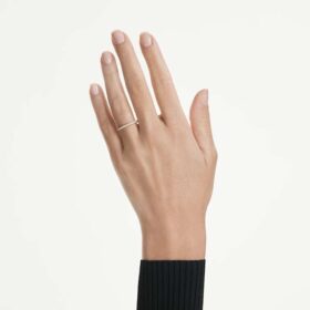 Bague éternité avec diamants synthétiques de 0,2 ct au total, forme ronde, or jaune 14 carats