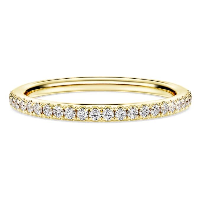 Bague éternité avec diamants synthétiques de 0,2 ct au total, forme ronde, or jaune 14 carats Bague éternité avec diamants synthétiques de 0,2 ct au total, forme ronde, or jaune 14 carats