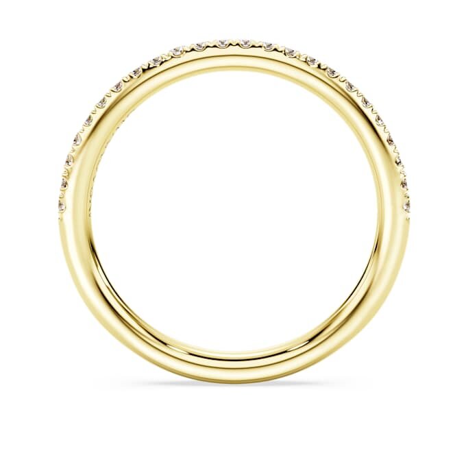 Bague éternité avec diamants synthétiques de 0,2 ct au total, forme ronde, or jaune 14 carats Bague éternité avec diamants synthétiques de 0,2 ct au total, forme ronde, or jaune 14 carats