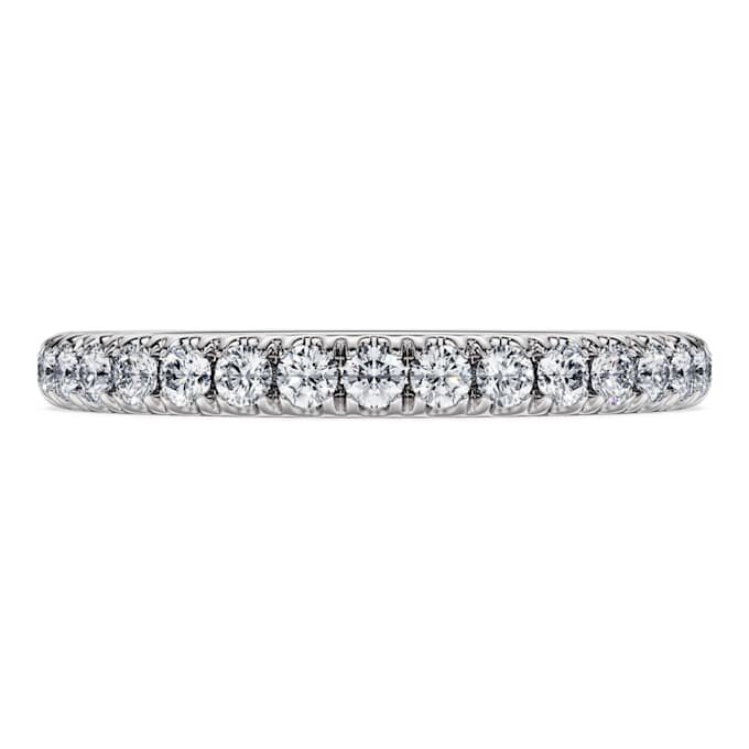 Bague éternité avec diamants synthétiques de 0,4 ct au total, forme ronde, or blanc 14 carats Bague éternité avec diamants synthétiques de 0,4 ct au total, forme ronde, or blanc 14 carats