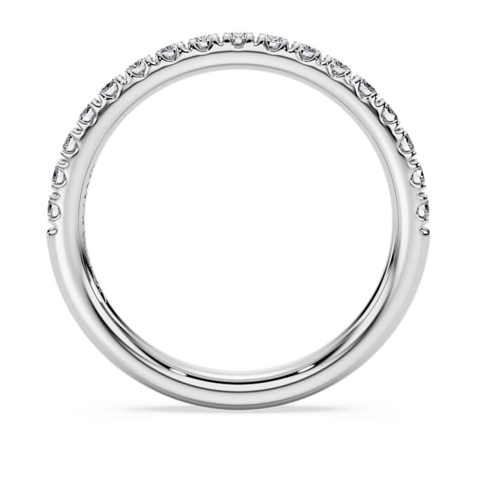Bague éternité avec diamants synthétiques de 0,4 ct au total, forme ronde, or blanc 14 carats Bague éternité avec diamants synthétiques de 0,4 ct au total, forme ronde, or blanc 14 carats