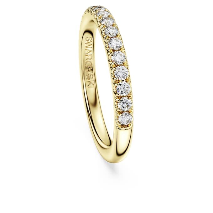 Bague éternité avec diamants synthétiques de 0,4 ct au total, forme ronde, or jaune 14 carats Bague éternité avec diamants synthétiques de 0,4 ct au total, forme ronde, or jaune 14 carats